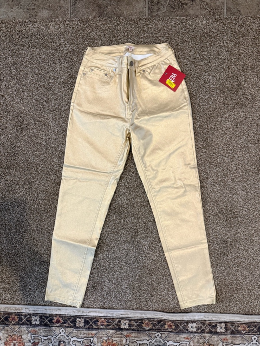 Reba Metallic Gold Skinny Jeans